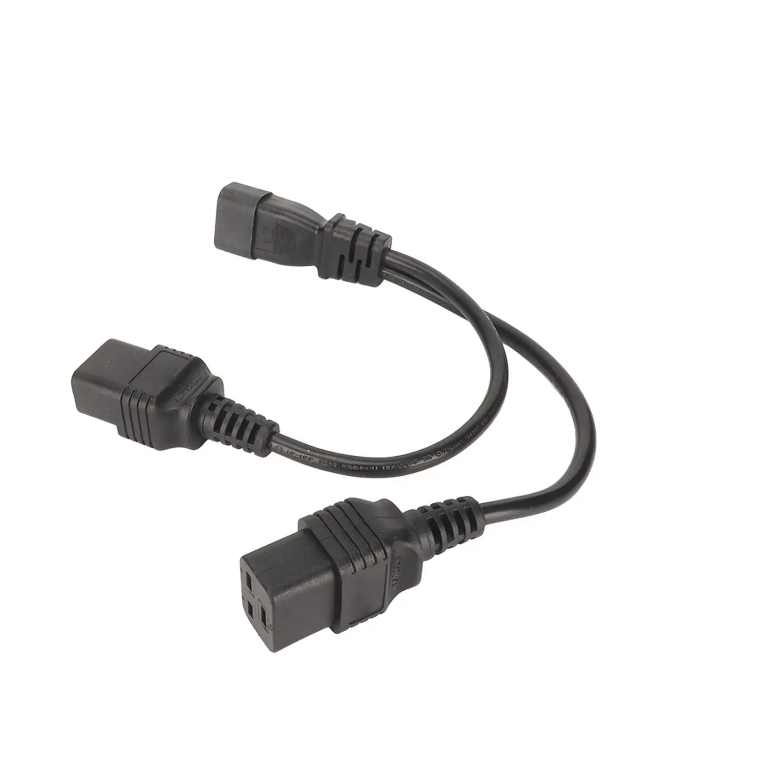 Splitter Power Cable IEC320 C14 to Dual C19, Reinforced Design PVC Shell, 12.6in, Plug and Play