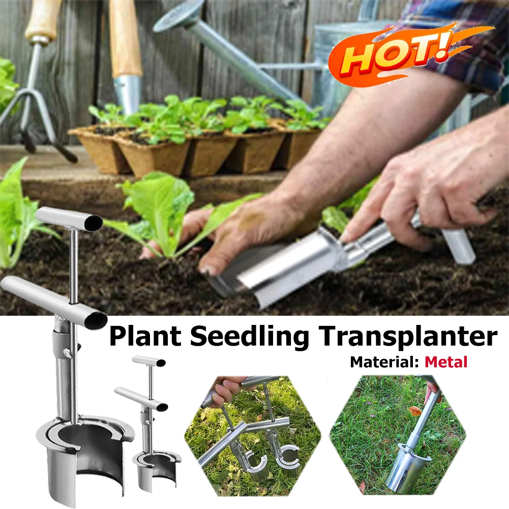 Plant And Fruit Tree Seedling Transplanter Tool Stainless Steel Soil Sampler Digging Seedlings Artifact Garden Barrel Transplant