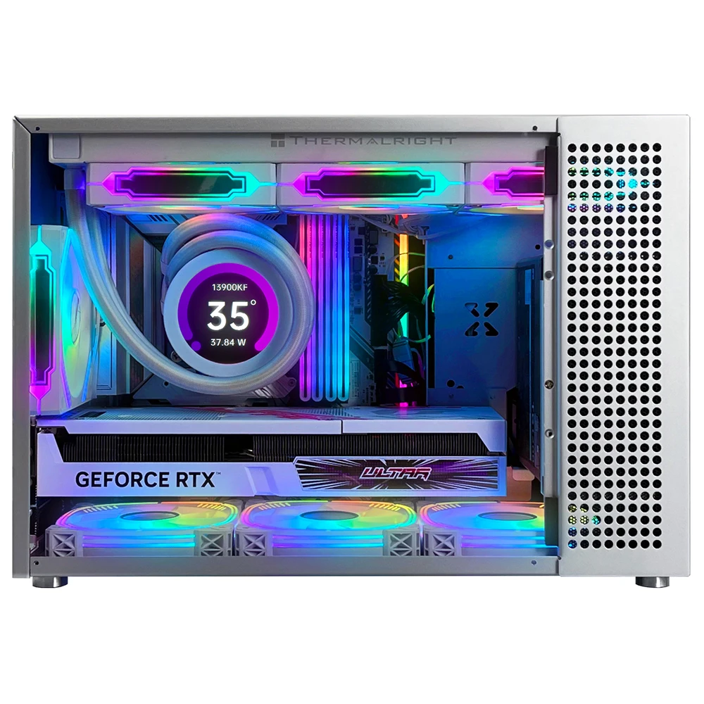 

ZZEW/ZZAW MATX Корпус C4P Полностью алюминиевый корпус для компьютера Micro ATX Корпус для настольного ПК Tower Подходит для блока питания ATX и водяного охлаждения 360°