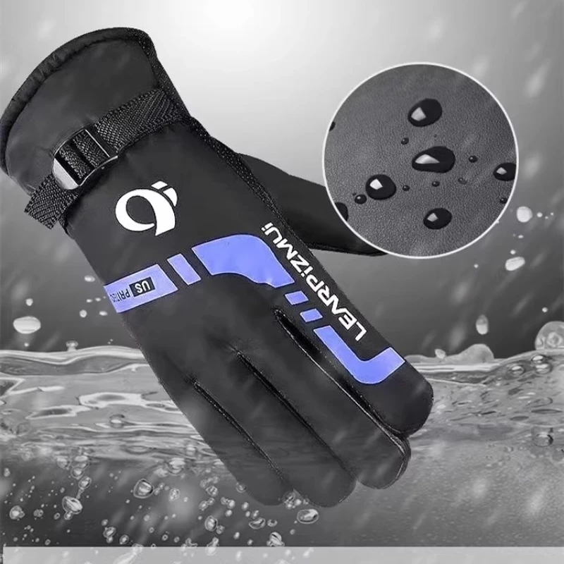 

Winter Biker Gloves Warm Windproof Waterproof Winter Gloves Motorcycles Guantes Trabajo Hombres Thickened Flannel Skiing