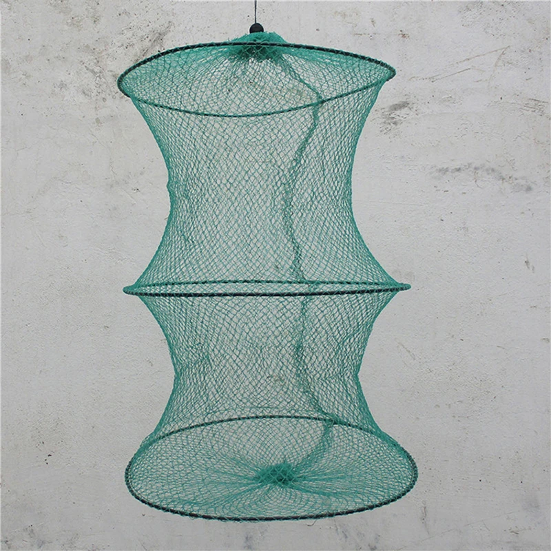 Fish Trap Folding Round Net Fishing Gear Crab Prawn Shrimp Lobster Crawdad Trap Cast Minnow Trap Landing Tackle Accessory