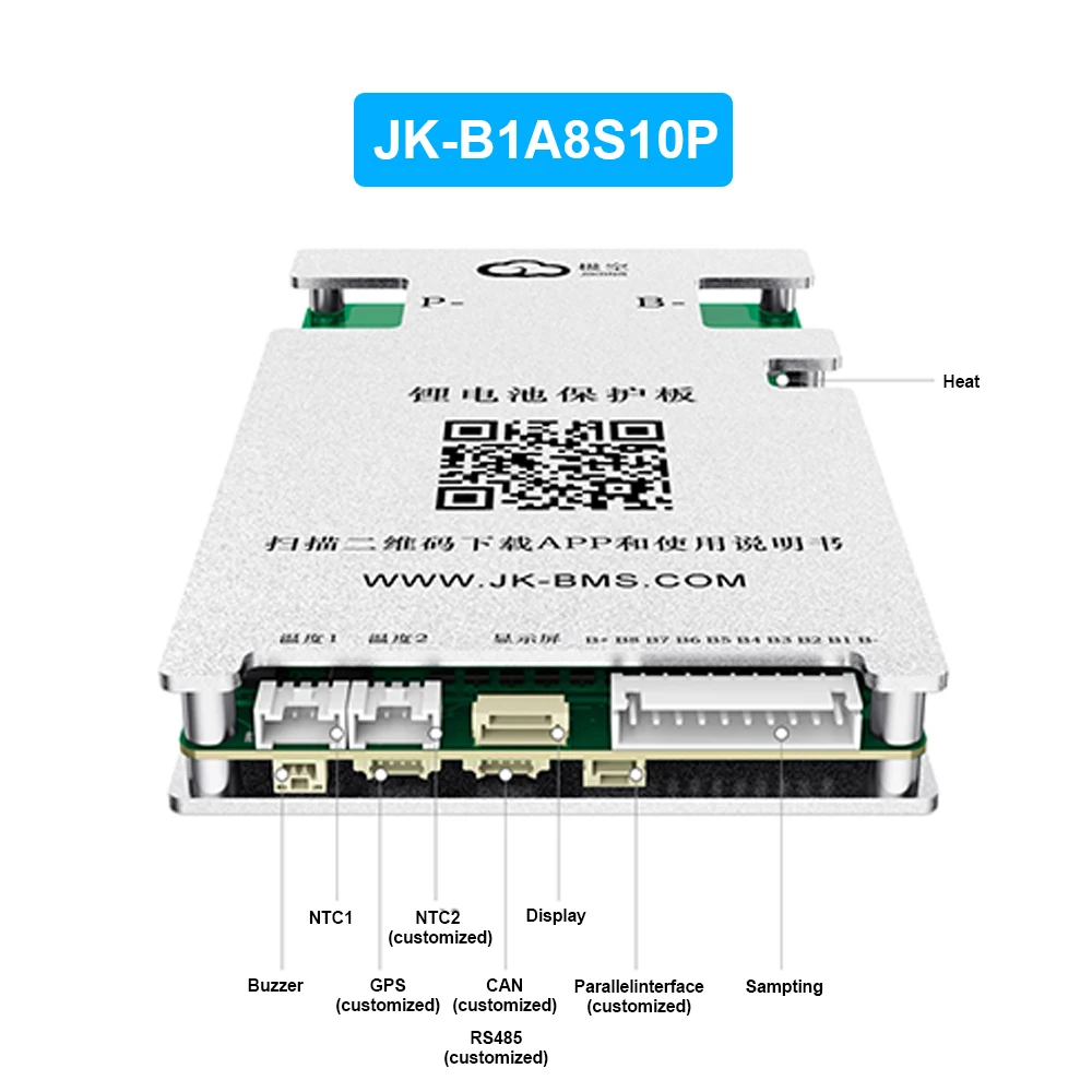 JK BMS 2A8S20P Heat CAN Aktiver Ausgleich BMS 4S 5S 6S 7S 8S 12V 24V 100A-300A Smart JIKONG BMS für Li-Ion LiFePO4 Batterie BMS – Detail 8