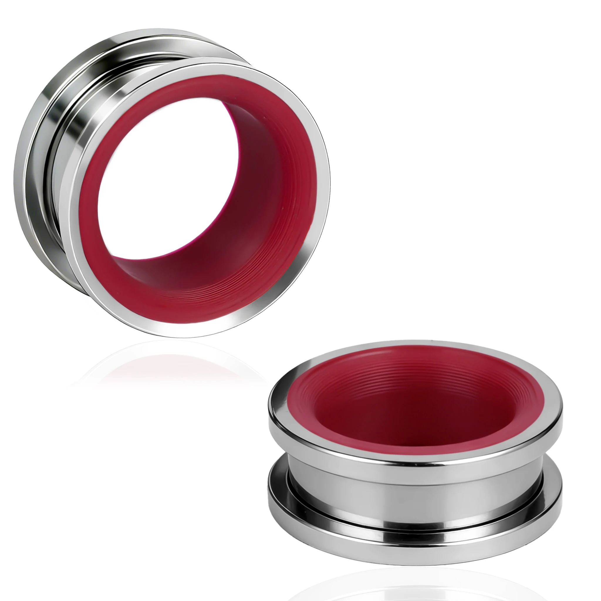 Stainless Steel Ear Tunnels, 2PCS Set
