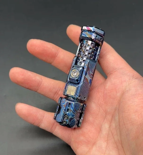 USED EDC MUYI Damascus titanium slider push Decompression toys