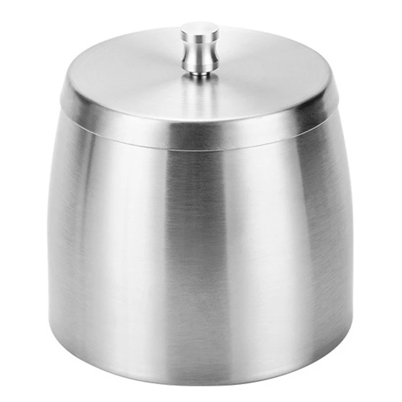 Cenicero grande de acero inoxidable para exteriores, bandeja para cenizas sin humo, a prueba de viento, con tapa, para Patio exterior