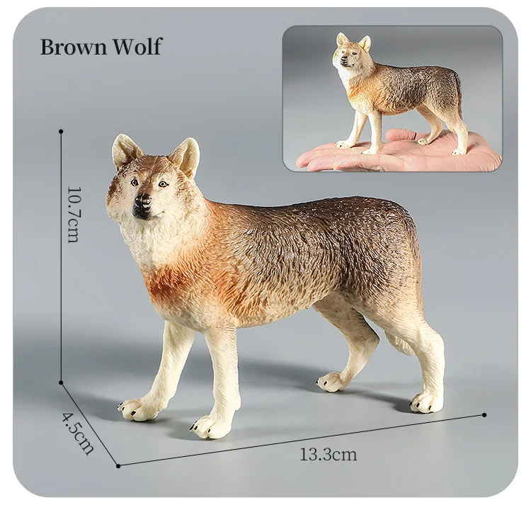 Lernspielzeug-Figuren-Set mit Waldtieren – Wolf, Fuchs, Hyäne, realistische Dschungel-Zoo-Tiermodelle, Weihnachtsgeschenk für Kinder – Detail 8