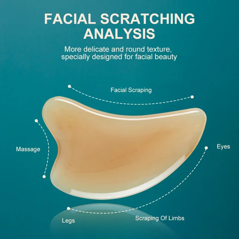 Alat pijat wajah alami OX Gua Sha papan pijat wajah leher mata Resin pijat wajah Instrumenr perawatan kesehatan kecantikan alat pengikis