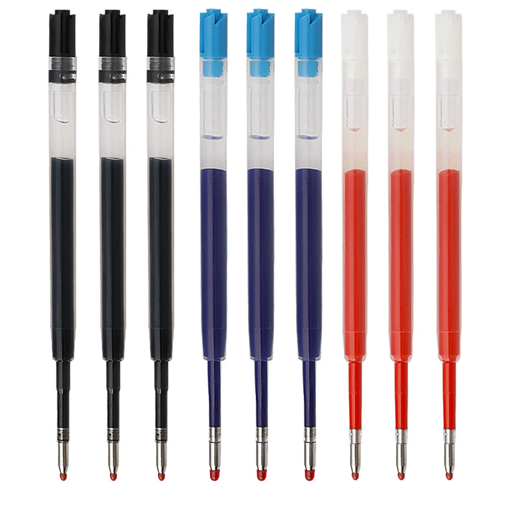 1000Pcs 99mm 9.9cm Black Blue Red Ink Plastic Replaceable G2 Gel Pen Refills Writing Smoothly 0.5mm Fine Point For Parker Pen