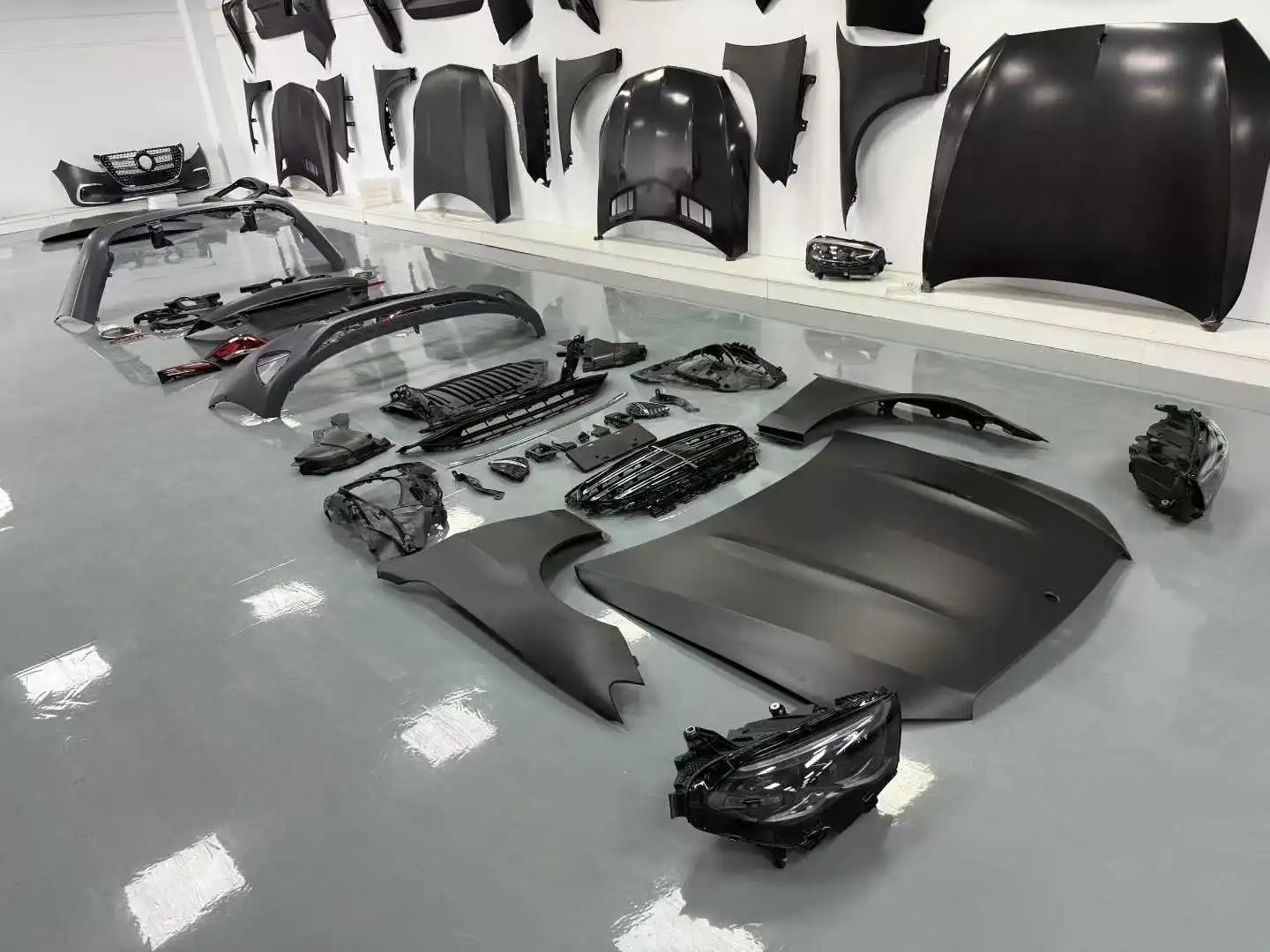 New Arrived Bodykit for  Benz E-class W213 2016-2023 to W214  E63 Bumper Headlight Plug and Play Hood Non Cutting