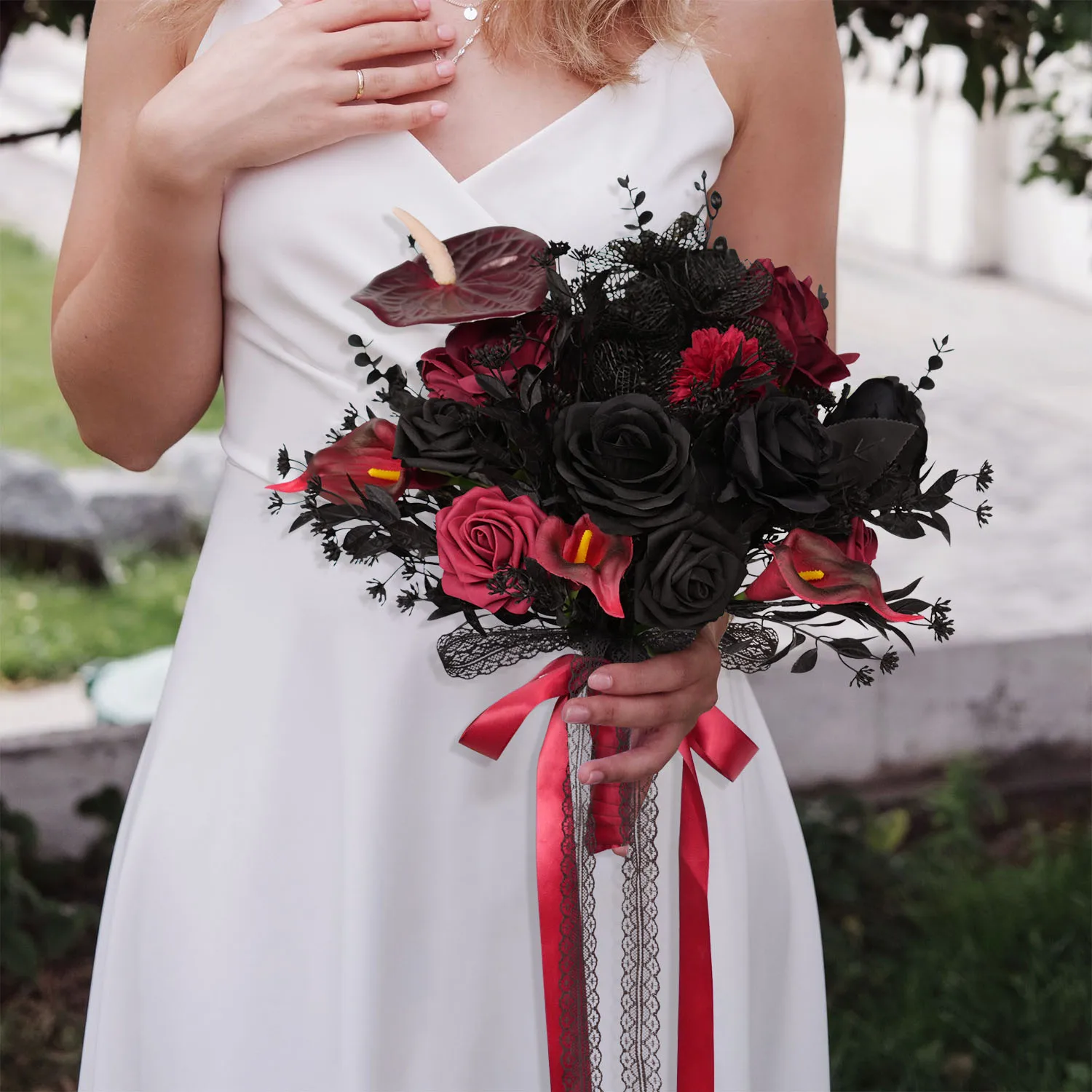 

Uflower Artificial Hand Bouquet Bride Bridesmaid Flowers Peony Rose Silk Holding Flowers Mariage Bouquet Wedding Accessories