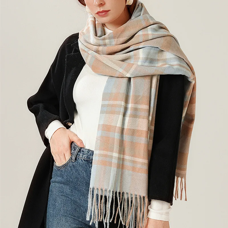 

Printing Scheme Imitation Classic Striped Knitted Wool Muffler for Women Scarf Female Autumn Winter Soft Warm Shawl T838