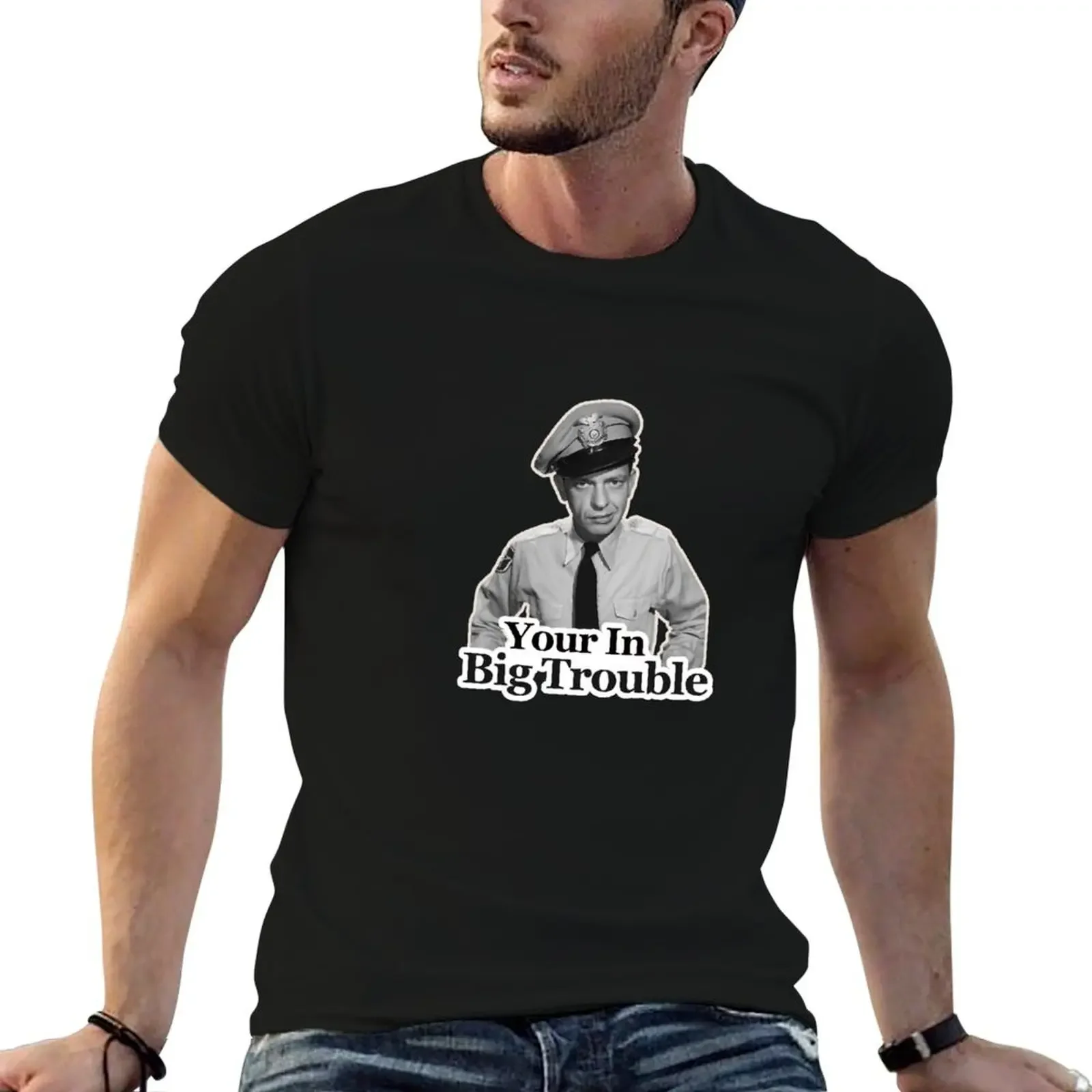 

Bar$ney Fife Your in Big Trouble S T-Shirt luxury clothing labubu summer top Short sleeve tee men