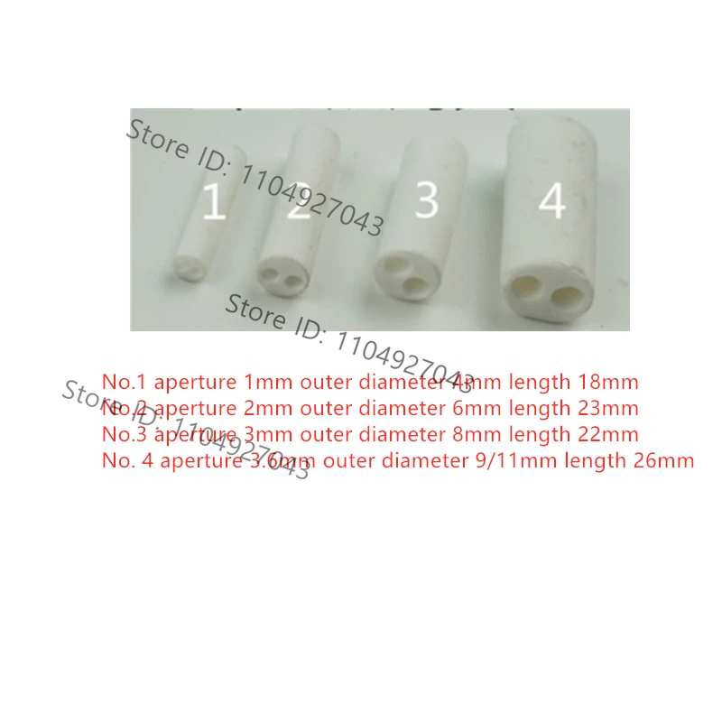 10 Pcs Pipe for Heating Element  1/2/3/3.5mm Dia Ceramic Insulation Tube Twin Bore Porcelain Insulator