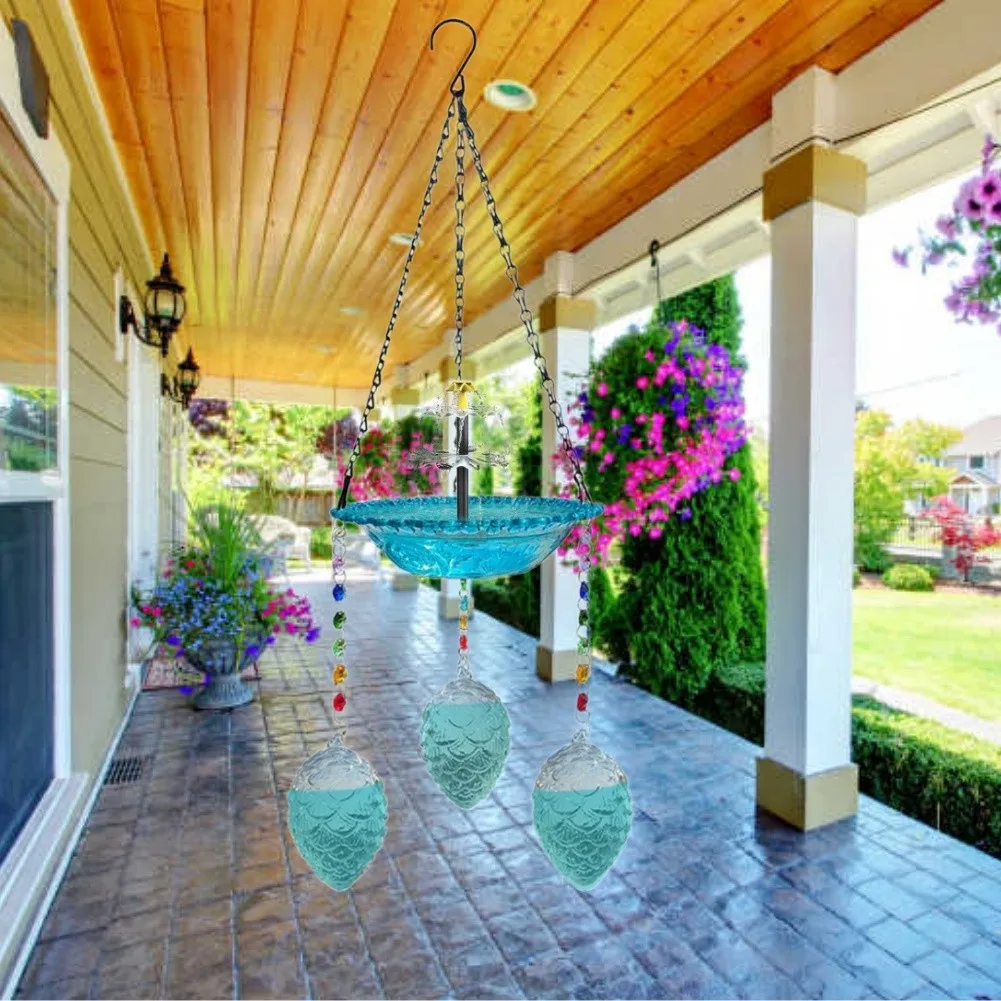 Decorative Two-Tier Outdoor Fountain with Purpose-Designed Bird Bath Section for Garden Ecology and Relaxation
