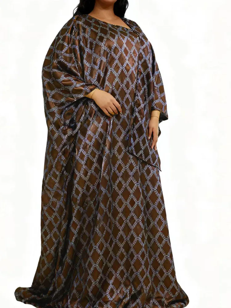 

Африканские женские платья Boubou с принтом Анкара Рамадан, традиционные платья для свадебной вечеринки, зеленые с сакрафным парчовым халатом Boubou Dashiki