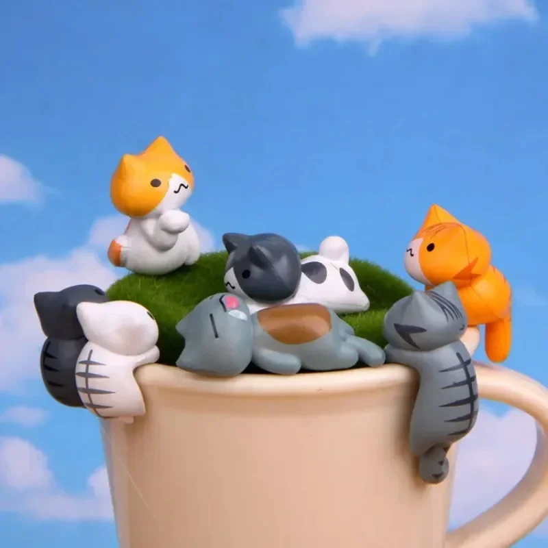 

6 шт./1 шт. забавные Neko Atsume Meow Mochi Dango Cat цветочный горшок микропейзаж мини-кукла украшения для балкона цветочный горшок домашний декор