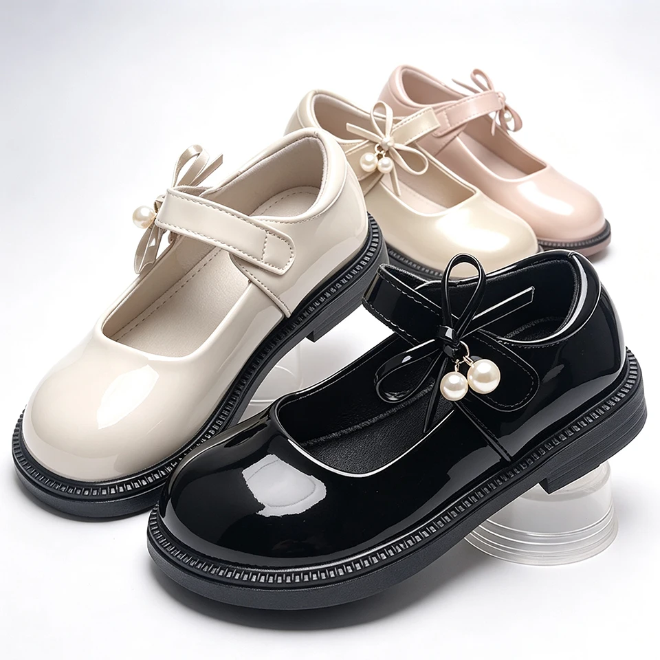 Classic Little Girls Patent Leather Mary Jane Shoes School Uniform Wedding Party Birthday Ceremony Formal Children's Footwear