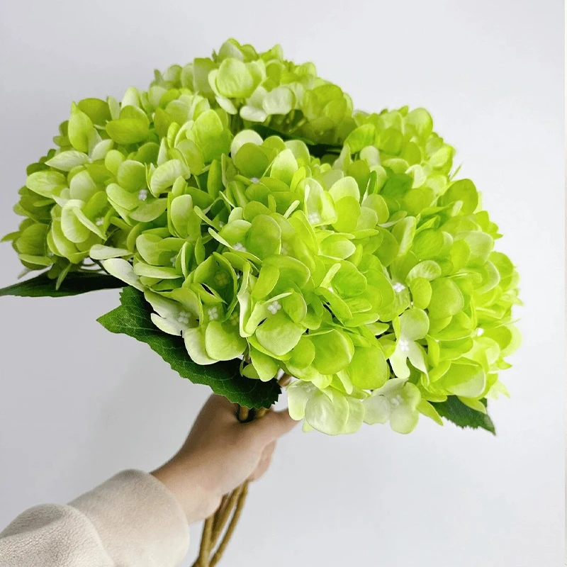 Artificial Hydrangea Flower Real Touch Big Head Flower Wedding Bouquets Party Home Table Decoration Fake Flower DIY Garden Decor