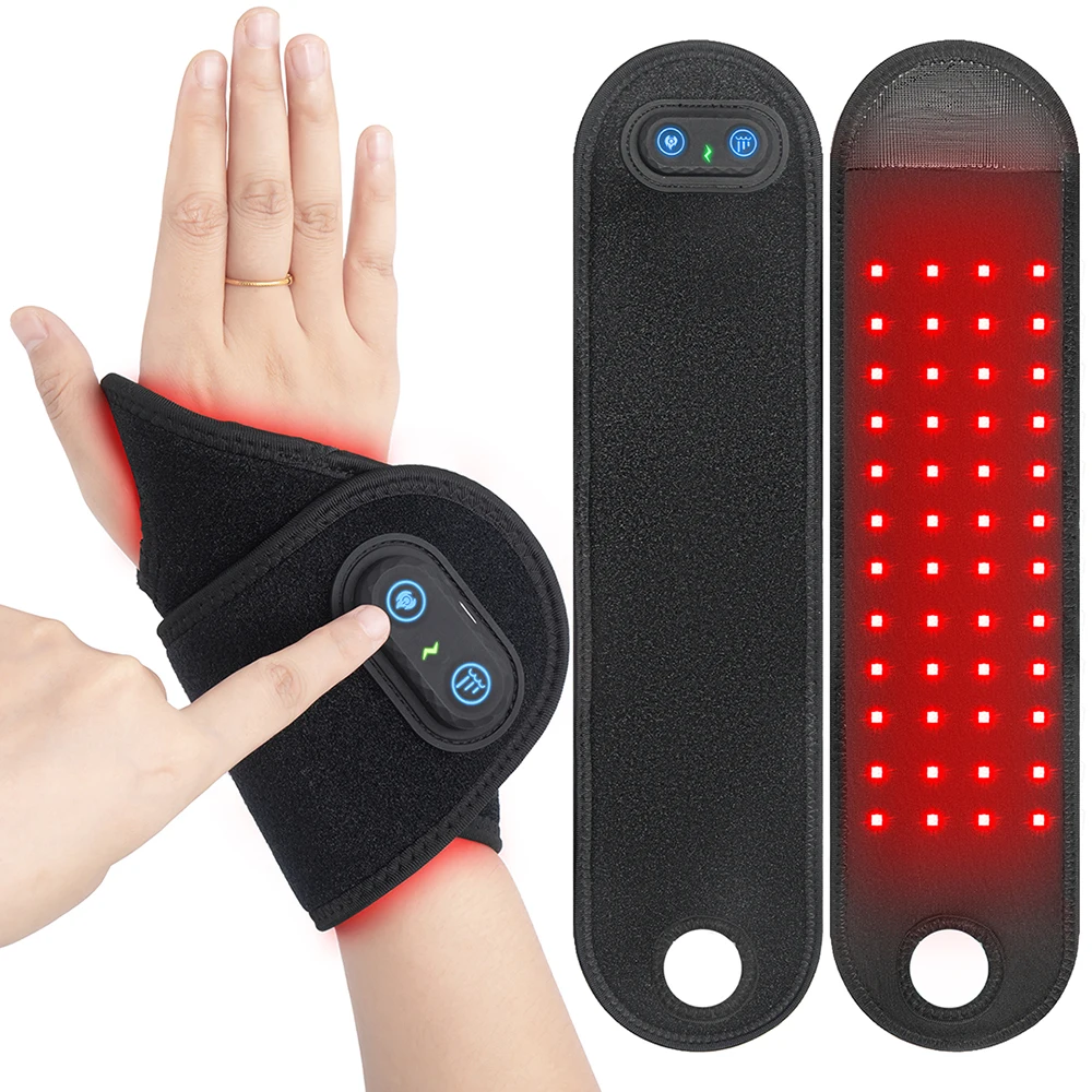 

850nm Red light therapy wrist strap wireless rechargeable relieves wrist pain treats tenosynovitis suitable for office worker