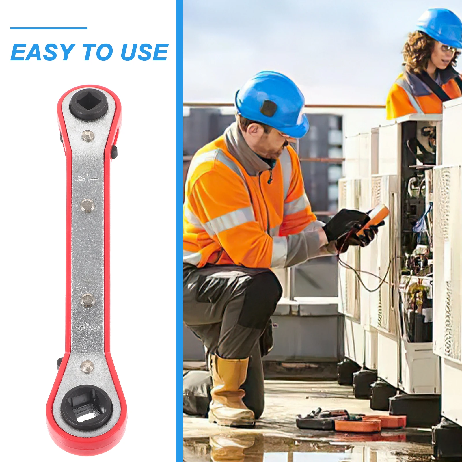 أدوات مفتاح التبريد ذات الوجهين صمام مكيف الهواء مفتاح ربط بسقاطة إصلاح التبريد Hvac تصعيد #3