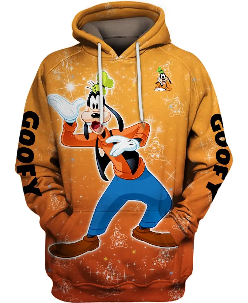 Disney Goofy 3D Print Hoodie Mens Womens Casual Sweatshirt Disney Mickey Cartoon Children's Hoodie Fashion Jacket Streetwear