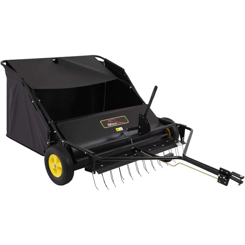 Tow-Behind Lawn Sweeper with Dethatcher and Hamper Windscreen