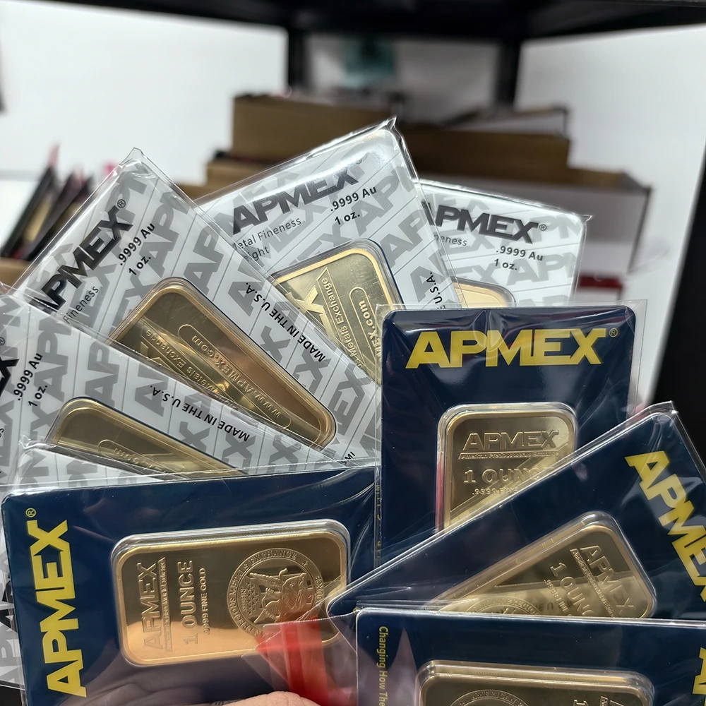 Swiss 5g 10g 20g 1oz 50g 100g Sealed packing Copper Gold Bar Gold Plated Bullion Bar With Independent Serial Number Metal Crafts