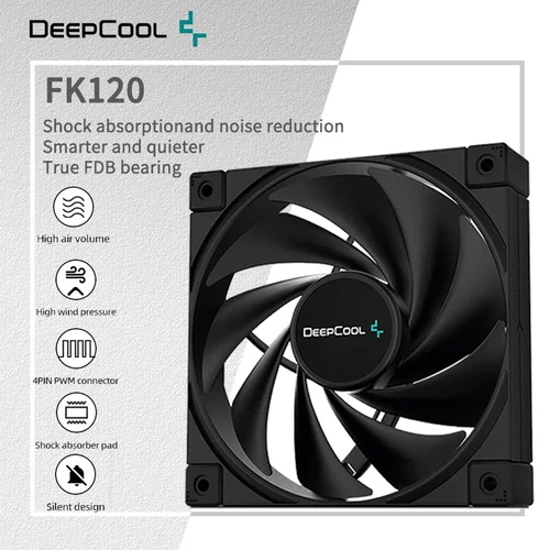 DeepCool FK120 PBT Material ventilador de chasis Control PWM en sistema de enfriamiento de líquidos 120mm 1850 RPM ventilador disipador de calor de CPU