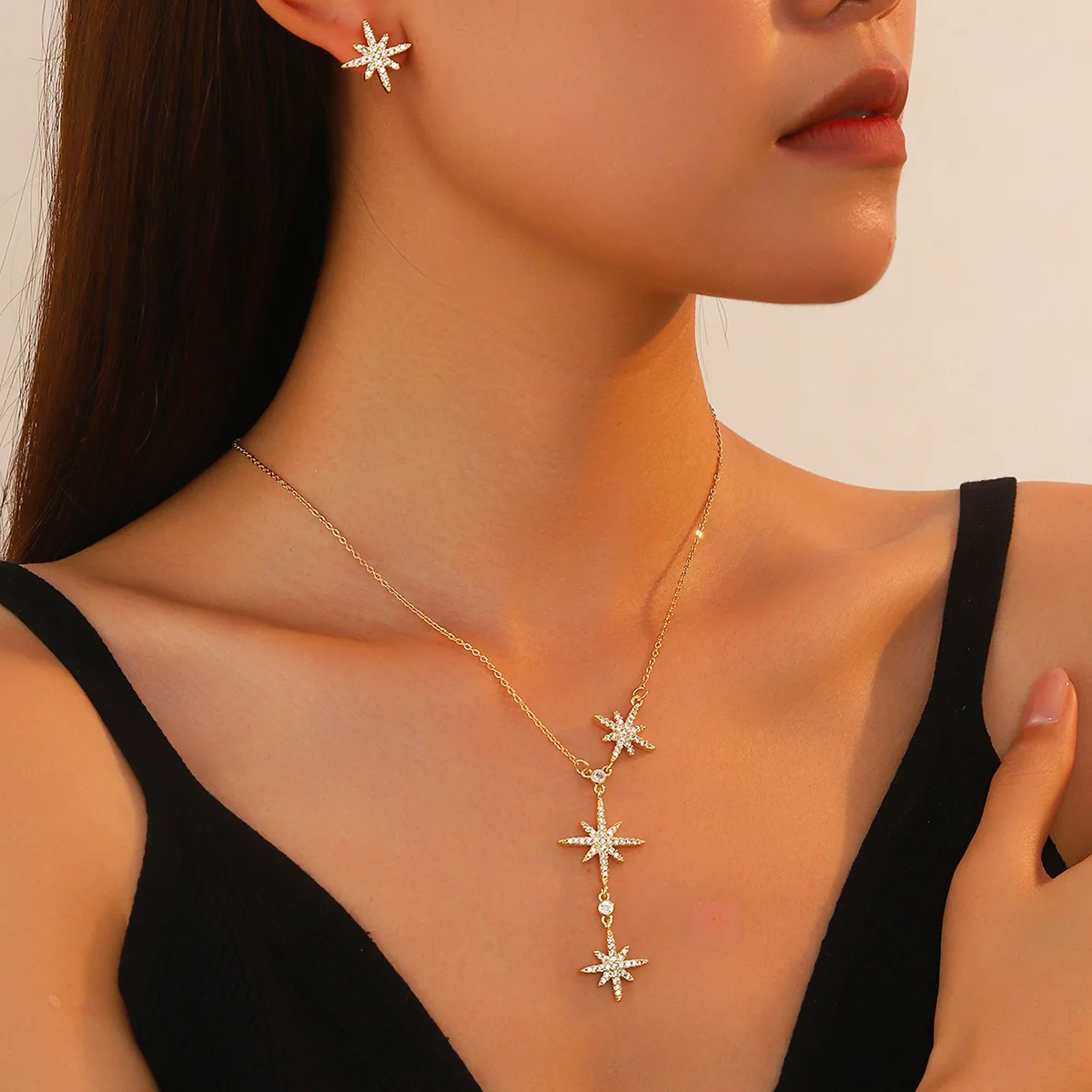 Lariat Gold Necklace for Women, Dainty Long Necklace Gold/Silver Plated Y-Shaped Pendant Necklace, Trendy Drop Necklaces Simple
