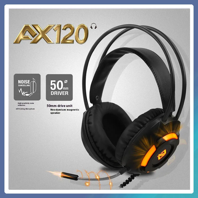 AJAZZ Ax1207.1 Wired Gaming Earphones 7.1 Surround Sound Hifi Stunning Sound Effects Rgb Noise Cancelling Microphone Headset