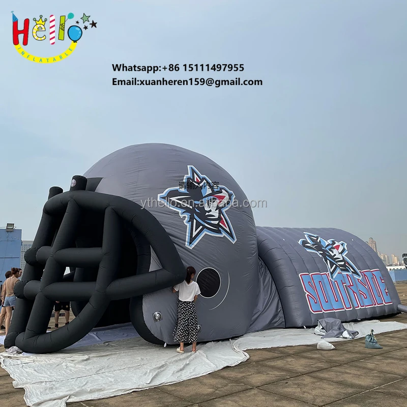 

Custom Sport Event Football Team Run Through Inflatable Entrance Tunnel With Helmet