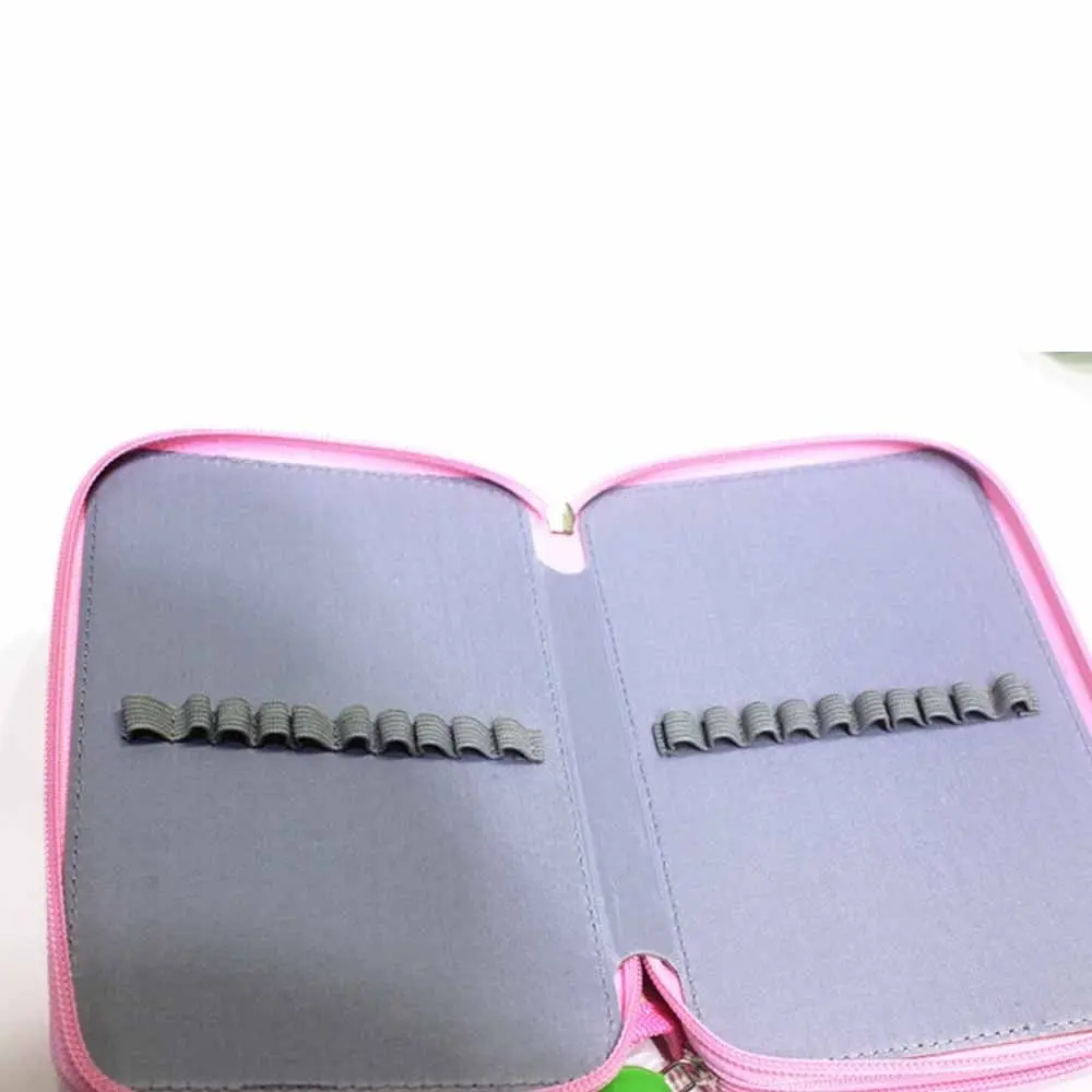

32/52/72 Hole Sketch Pencil Case Cartoon Zipper Closure Pen Storage Bag Large Capacity Multiple Compartments