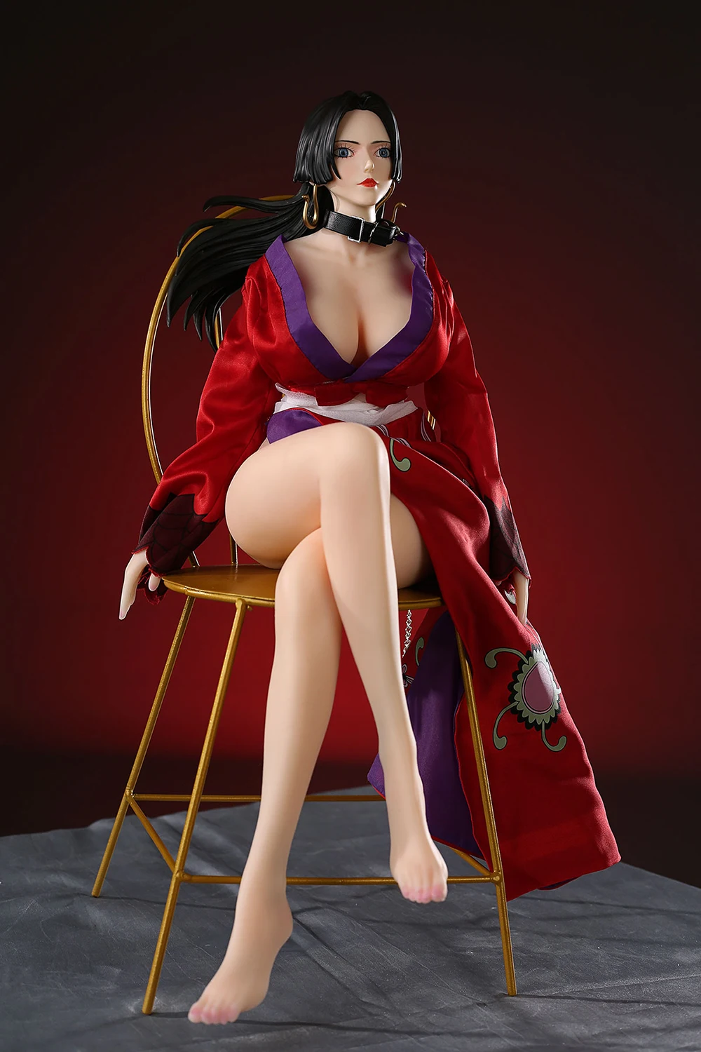 HESEKS One piece Boa Hancock Figure Sex Doll 45cm Silicone Body Realistic Anime Dolls Collection Sex Toys for Men Masturbators