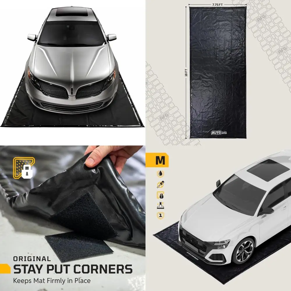 

Heavy-Duty Garage Floor Mat for Mid-Size Vehicles, 7'9 x 18', Protective Containment Mat