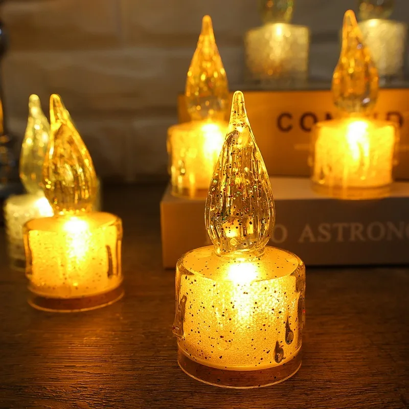 12/1PCS Mini Flameless LED Candle Lights Battery Powered Electronic Night Lamp Dating Party Holiday Home Decor Candle Lamps