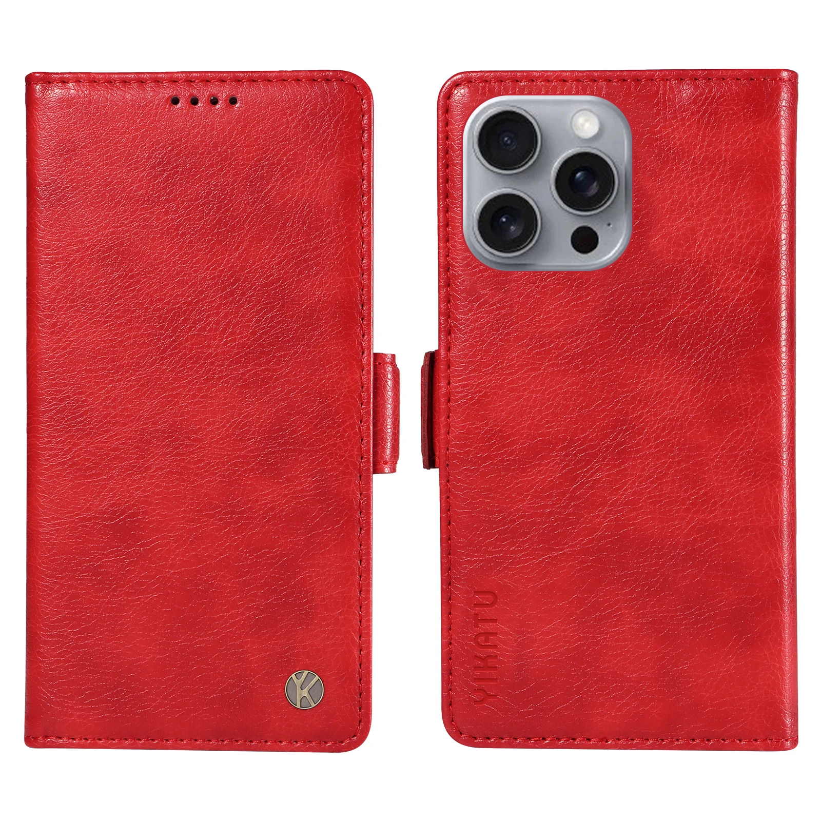 

YIKATU PU Leather Phone Case for iPhone16E 17Air Promax Ultra Thin Side Buckle Minimalist Design Effective Protection