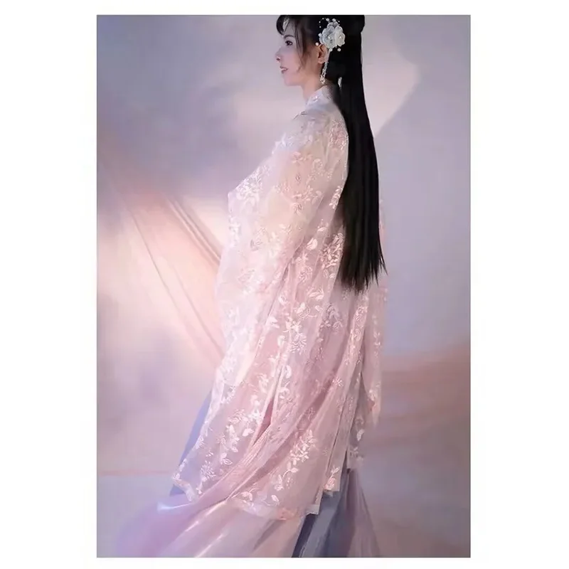 مجموعة Hanfu النسائية الملابس التقليدية الصينية أزياء تانغ التأثيرية الصيفية الرقيقة أزياء الحفلات فستان جنية بدلة نسائية