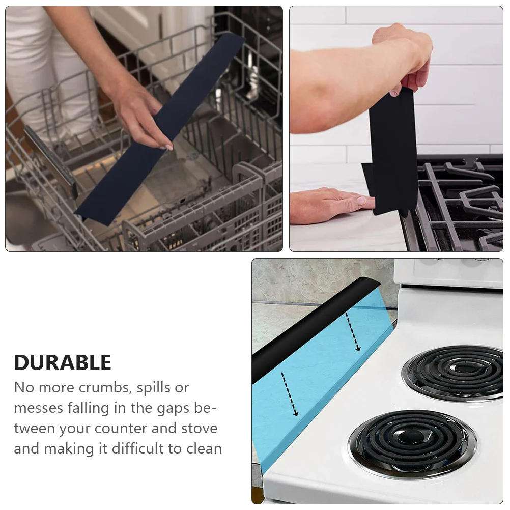 

Kitchen Stove Gaps Cover Silicone Heat Resistant Filler For Oven Side Guard Seamless Non Slip Protection Seal Slit Filler