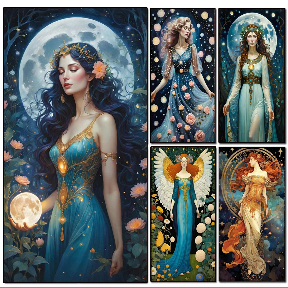 5D DIY Diamond Painting Kit Dream Goddess Cross Sitch New Diamond Embroidery Handmade Woman Portrait Mosaic Art Full Drill Gift