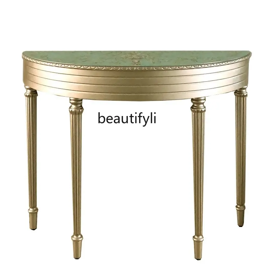 

European Style Console Light Gold Sofa Tables Simple Painted Furniture Wooden Console Tables