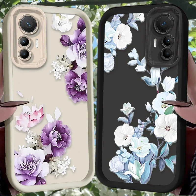 Beautiful Misty Purple Tulip Case for Xiaomi 14T 13T 12T 11T 13 12 11 Lite 5G NE POCO X6 X5 F6 F5 F3 X4 GT X3 NFC M5S C65 M6 Pro