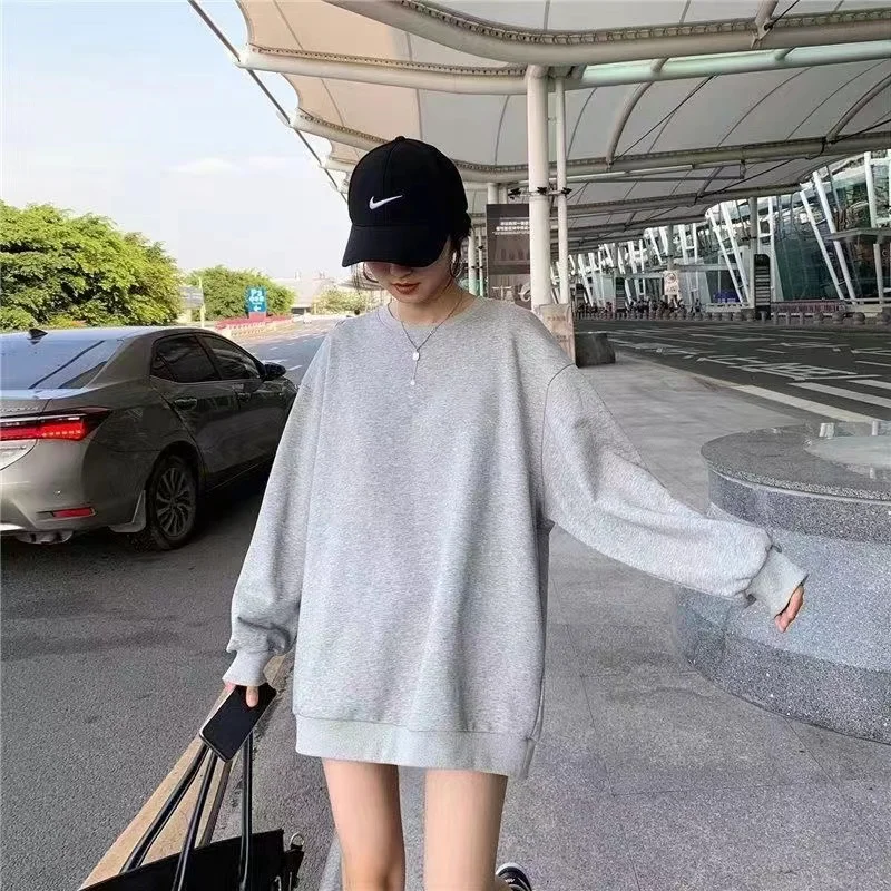 

150kg Fat Lady Female Women Oversize Clothing Big Size Add Velvet Warm Pullover Long Sleeve Hoodie Top Autumn Loose Casual Tops