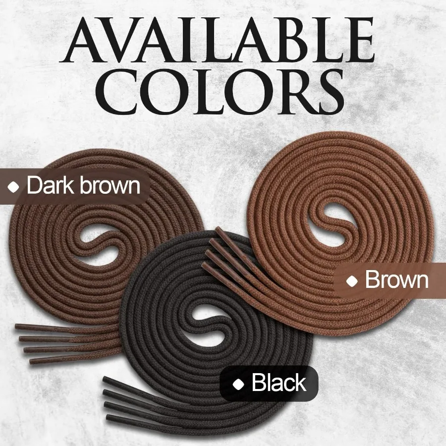 Gewachste Schnürsenkel für Abendschuhe – rundes Oxford für Herren – mehrere Längen und Farben erhältlich