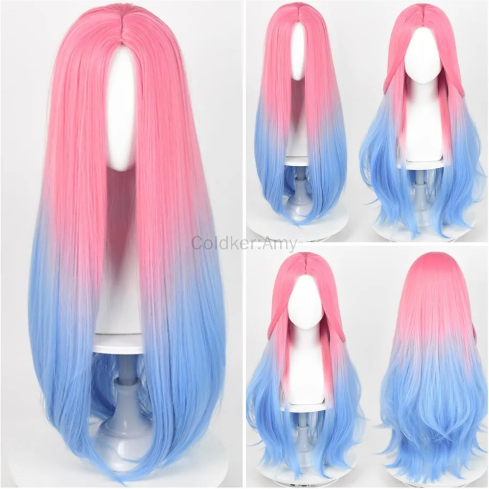 Mizi Cosplay perruque longue Anime rose bleu dégradé perruque 29 pouces cheveux synthétiques pour les femmes Halloween fête Cos accessoire