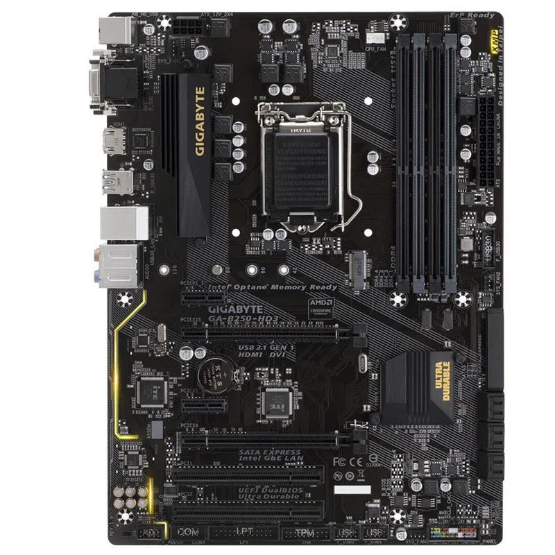 

Б/у материнская плата Gigabyte B250 HD3 для настольных ПК LGA 1151, поддержка 6/7-го поколения i7 i5 i3 DDR4 64 ГБ M.2 SSD