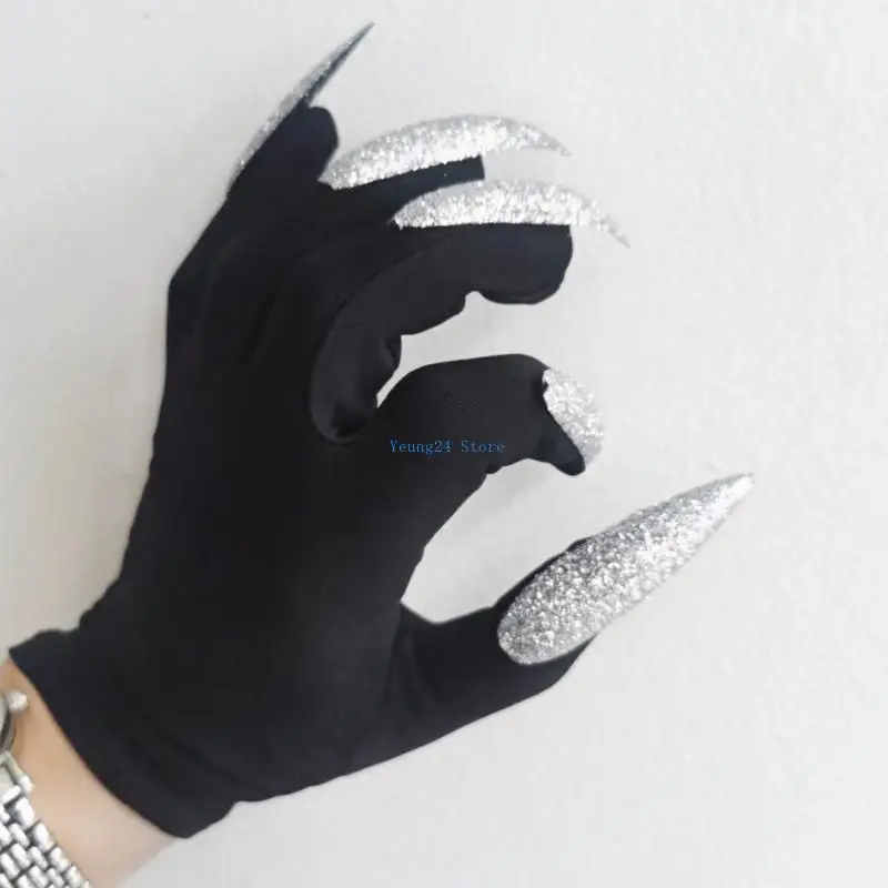 

P8DB Long Gloves Claw Halloween Gloves Gloves With Nails