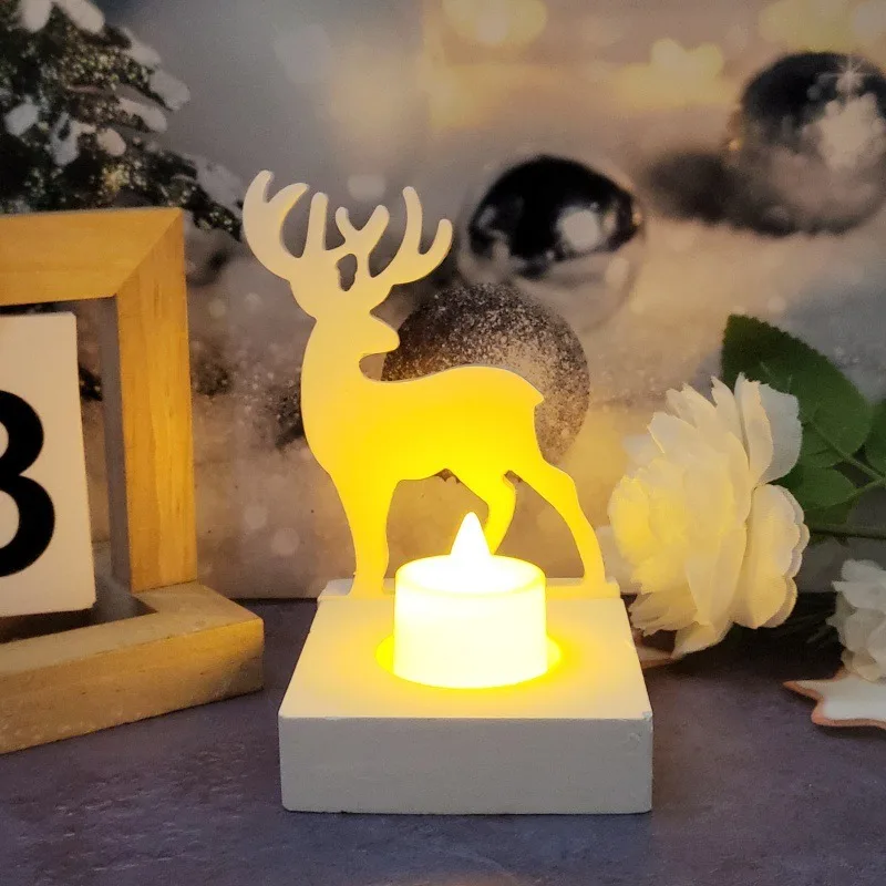 Twisted Elk Candle Holder Insert Decorative Silicone Mold DIY Desktop Decoration Decorative Resin Mold Crafts Gifts