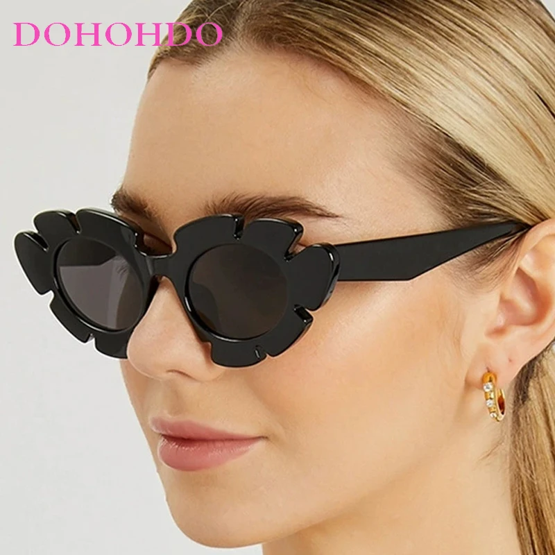 

Trending Personality Flower Shape Cat Eye Women Sunglasses Fashion Luxury Brand Men Sunglass Travel Party Eyewear Lentes UV400