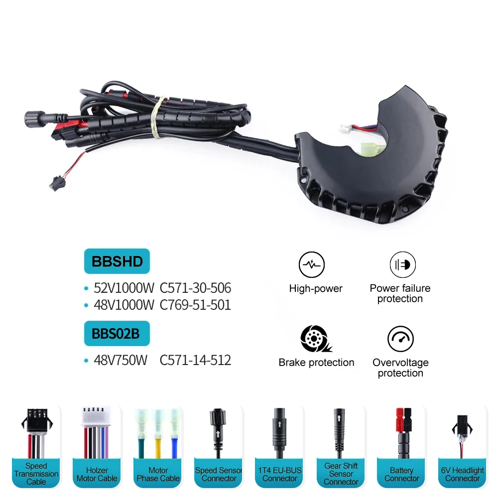 Bafang Controller For BBS01B BBS02B BBSHD Mid Drive Motor 250W 350W 500W 750W 1000W eBike 8FUN Motor Replacement Controller Part