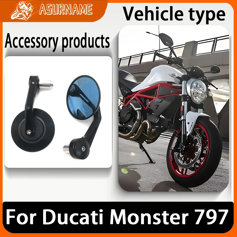 

For Ducati Monster 797 Motorcycle Rearview Mirror Handlebars Rearview Mirror Retro Handlebars Side Mirror Accessories